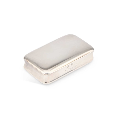 49 - A GEORGE IV SILVER SNUFF BOX by Nathaniel Mills, Birmingham 1828, of plain rectangular form with wai... 