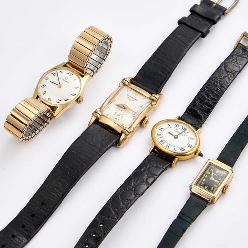 68 - FOUR GOLD PLATED WRIST WATCHES (4)