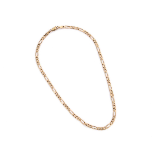 77 - A 9 CARAT GOLD LONG AND SHORT LINK CHAIN NECKLACE hallmarked import London 1989. Length 39cm, 10.3 g... 