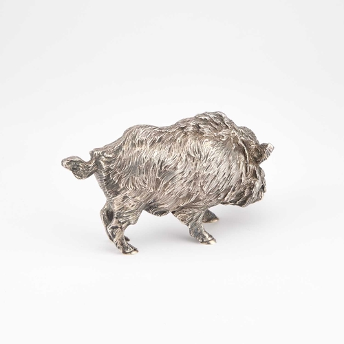 186 - A LARGE SILVER MODEL OF A BOAR unmarked, realistically cast. 19.5cm long, 16 troy ouncesIn generally... 