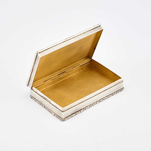 212 - AN ELIZABETH II SILVER AND ENAMEL SNUFF BOX by Padgett & Braham Ltd, Birmingham 1976, oblong, th... 