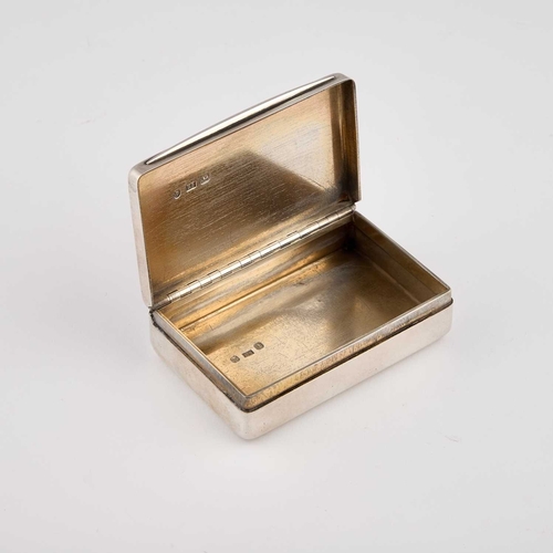 273 - A VICTORIAN SILVER SNUFF BOX by Edward Smith, Brimingham 1858, of rounded rectangular form, the hing... 