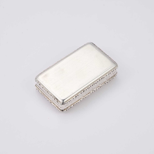 274 - A WILLIAM IV SILVER SNUFF BOX by John Tongue, Birmingham 1834, of rectangular form with chased folia... 