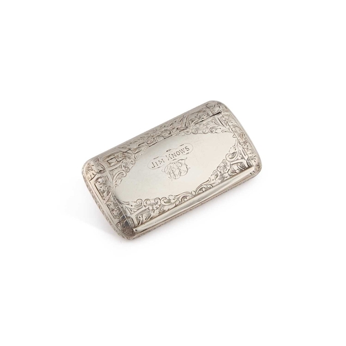 301 - A VICTORIAN SILVER SNUFF BOX by George Unite, Birmingham 1873, of rounded rectangular form, engraved... 