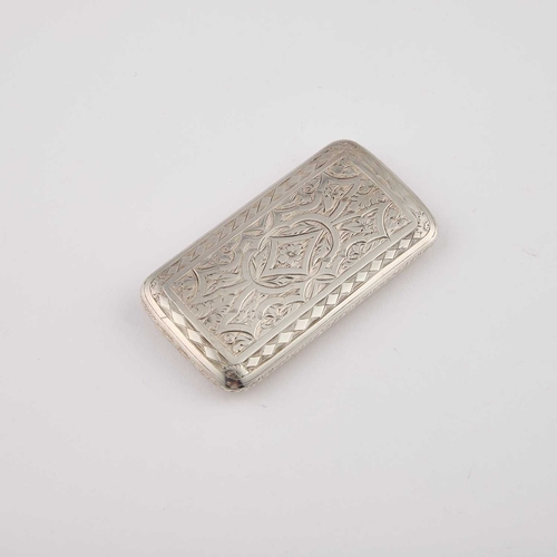 301 - A VICTORIAN SILVER SNUFF BOX by George Unite, Birmingham 1873, of rounded rectangular form, engraved... 