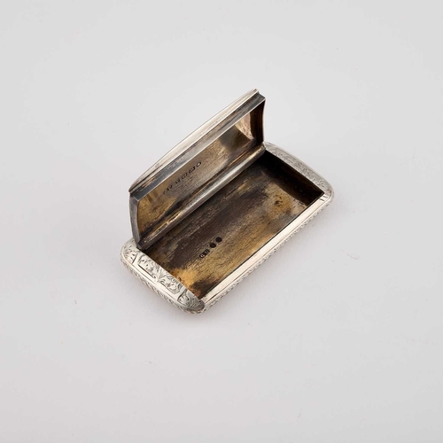 301 - A VICTORIAN SILVER SNUFF BOX by George Unite, Birmingham 1873, of rounded rectangular form, engraved... 