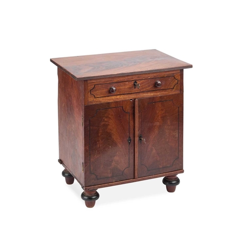 785 - AN EARLY 19TH CENTURY EBONY-STRUNG MAHOGANY COLLECTOR'S CABINET the rectangular top with a reeded ed... 