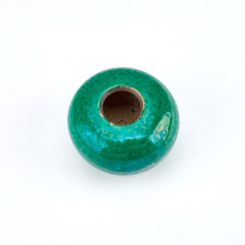 103 - A CHINESE GREEN-GLAZED BRUSH WASHER the squat body covered in a lustrous green glaze. 5.5cm highNo c... 