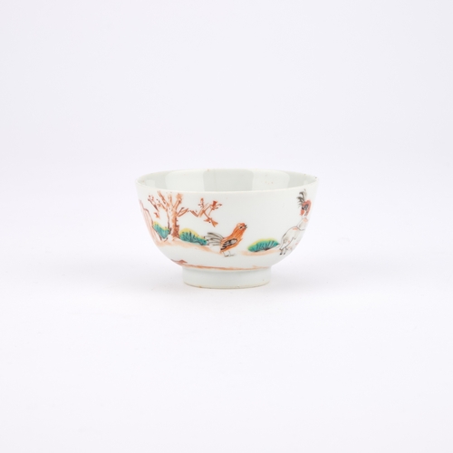 142 - A CHINESE PORCELAIN TEA BOWL circular with rounded sides and a circular foot, painted with figures, ... 