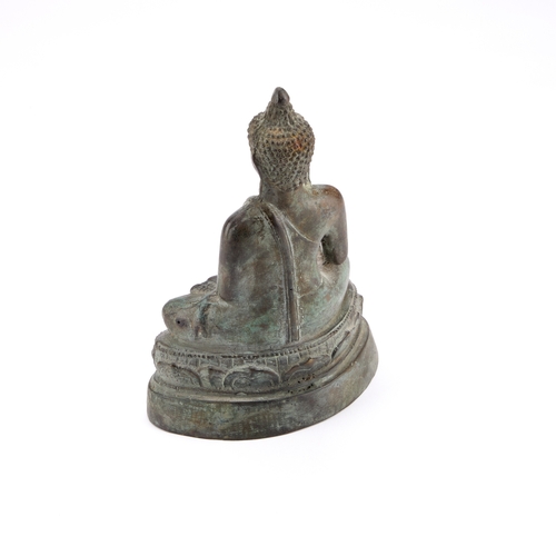 169 - A CHINESE BRONZE FIGURE OF BUDDHA 20cm high