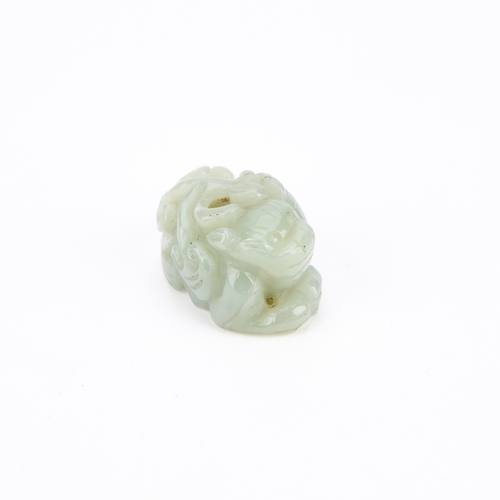 187 - A CHINESE JADE TOGGLE AND A BANGLE (2) Bangle 8.3cm diameter