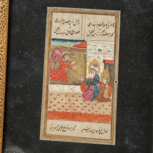 199 - TWO PAINTINGS FOR A PERSIAN MANUSCRIPT, INDO/ PERSIAN, 19TH CENTURY the first depicting a visitation... 