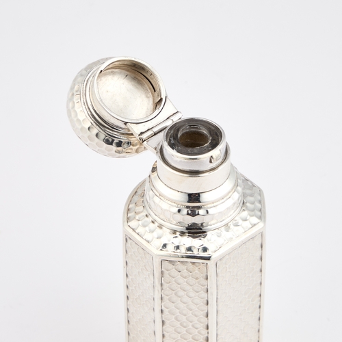 284 - A 19TH CENTURY INDIAN SILVER PERFUME BOTTLE HOLDER stamped O.M / BHUJ, by Oomersi Mawji, Cutch, the ... 