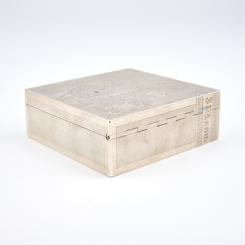 300 - A 19TH CENTURY RUSSIAN SILVER TROMPE L'OEIL CIGAR BOX by Aleksandra Mikhailovna Makhalova, assay mas... 