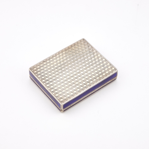 319 - A FINE CONTINENTAL SILVER AND ENAMEL BOX import marks, George Stockwell, London 1927, rectangular, t... 