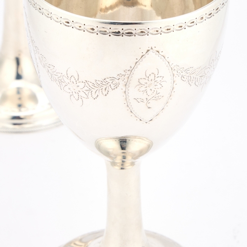 325 - A PAIR OF GEORGE III IRISH SILVER GOBLETS by Joseph Jackson, Dublin 1786, each bright-cut engraved w... 