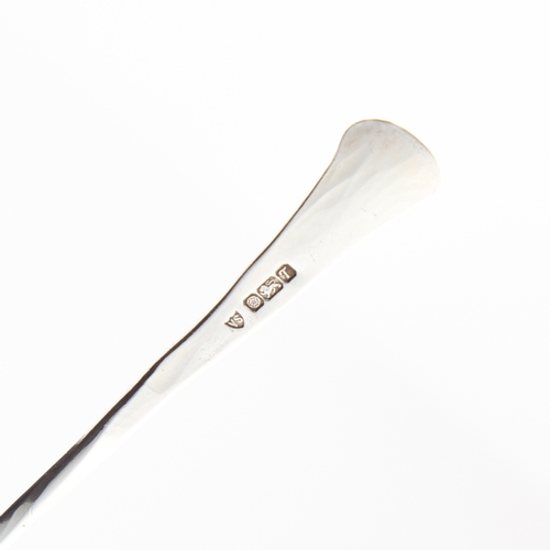 360 - A MODERNIST SILVER COCKTAIL STIRRER by Valley Silver, Sheffield 1993, with an amethyst-set terminal.... 