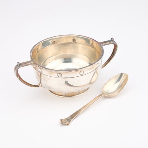 409 - A GEORGE V SILVER PORRINGER by Barker Brothers Silver Ltd, Birmingham 1927, circular with rounded si... 