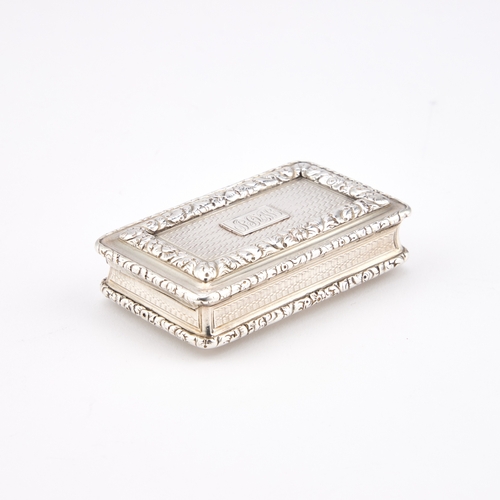 426 - A GEORGE IV SILVER SNUFF BOX by Joseph Willmore, Birmingham 1824, rectangular, with applied floral b... 