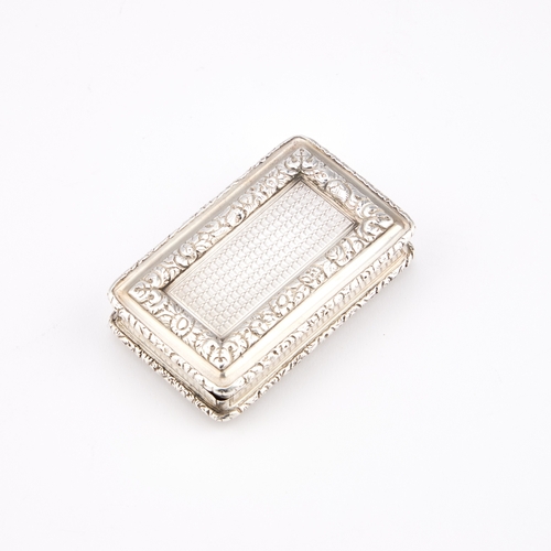 426 - A GEORGE IV SILVER SNUFF BOX by Joseph Willmore, Birmingham 1824, rectangular, with applied floral b... 