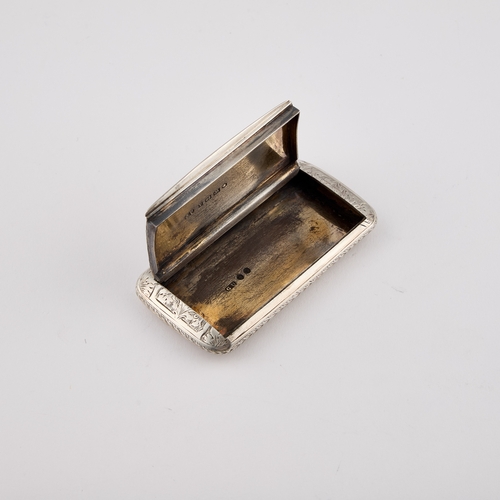 435 - A VICTORIAN SILVER SNUFF BOX by George Unite, Birmingham 1873, of rounded rectangular form, engraved... 