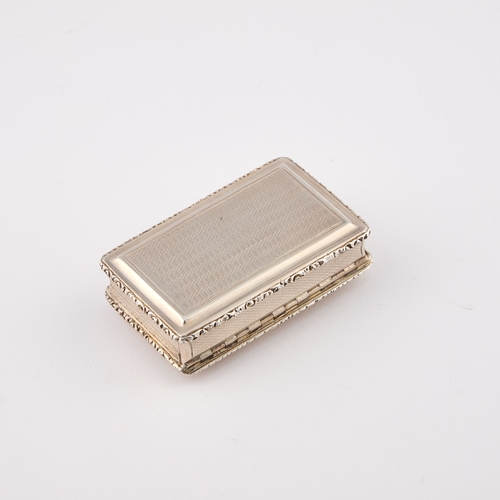 453 - A VICTORIAN SILVER SNUFF BOX by Edward Smith, Birmingham 1839, rectangular, engine-turned between mo... 