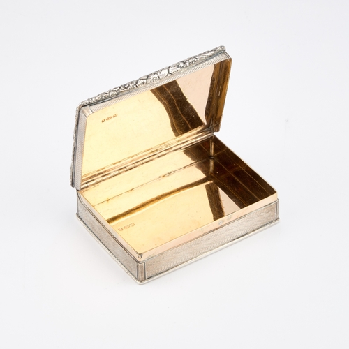 466 - A WILLIAM IV SILVER SNUFF BOX by Joseph Willmore, London 1832, rectangular, the hinged cover applied... 