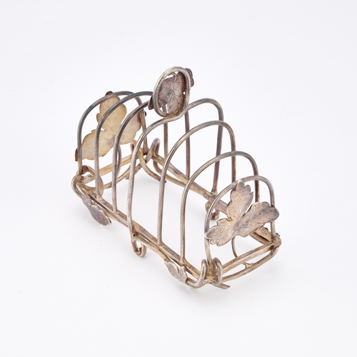 473 - A VICTORIAN SILVER NATURALISTIC TOAST RACK by John Yapp & John Woodward, Birmingham 1849, of sev... 