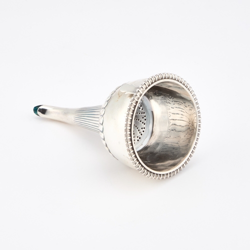 494 - A GEORGE III SILVER WINE FUNNEL by William Burwash, London 1818, with a bead and reel border, the bo... 