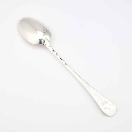 519 - A GEORGE II SILVER BASTING SPOON by Edward Pocock, London 1730, Hanoverian pattern, engraved with in... 