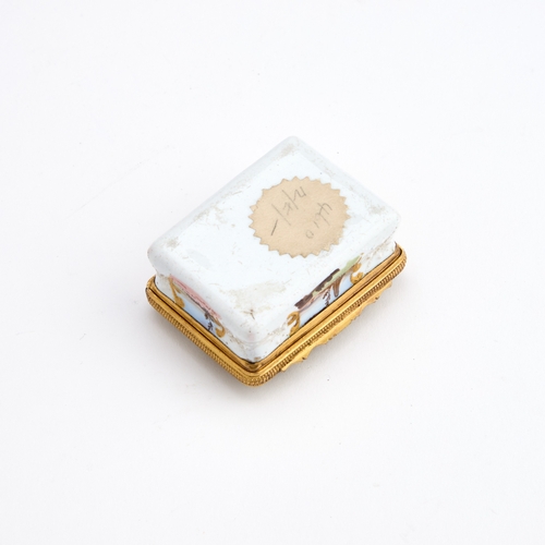 535 - A BIRMINGHAM OR SOUTH STAFFORDSHIRE ENAMEL SNUFF BOX, CIRCA 1760-70 rectangular with waisted sides, ... 