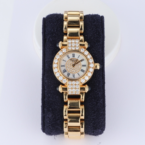 556 - AN 18CT GOLD DIAMOND-SET LADY'S CHOPARD IMPERIALE BRACELET WATCH circular mother-of-pearl diamond-se... 