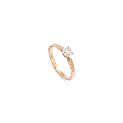 617 - A 9 CARAT GOLD SOLITAIRE DIAMOND RING a round brilliant-cut diamond in an illusion setting, hallmark... 