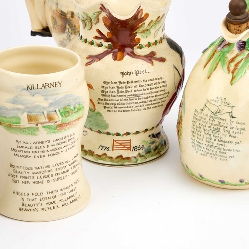 110 - A COLLECTION OF CROWN DEVON FIELDING'S POTTERY including musical jugs, tankards and flasks; together... 