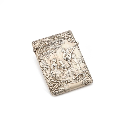 420 - AN EDWARDIAN SILVER CARD CASE by Horton & Allday, Birmingham 1901, of rectangular form with a hi... 