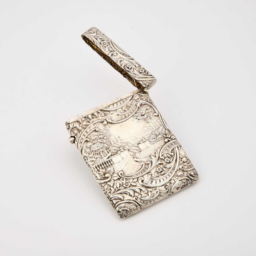 420 - AN EDWARDIAN SILVER CARD CASE by Horton & Allday, Birmingham 1901, of rectangular form with a hi... 