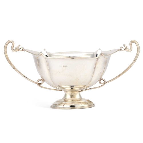 434 - A LARGE GEORGE V SILVER TWO-HANDLED BOWL by R F Mosley & Co (Robert Fead Mosley), Sheffield 1911... 