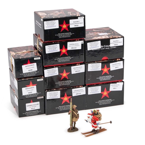 70 - A GROUP OF BOXED W. BRITAIN KING & COUNTRY FIGURES comprising Christmas Special XM014-04, XM015, XM0... 