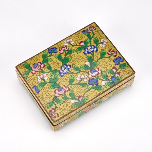 143 - A CHINESE CLOISONNE ENAMEL BOX 15.5cm wide