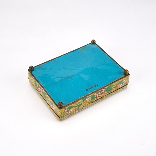 143 - A CHINESE CLOISONNE ENAMEL BOX 15.5cm wide