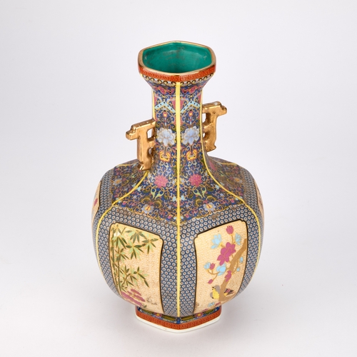 180 - A CHINESE PORCELAIN FAUX CLOISONNE VASE 32cm high