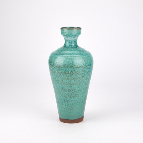 181 - A CHINESE TURQUOISE GROUND VASE 31cm high