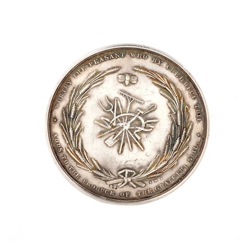 295 - AN EDWARDIAN SILVER WARWICKSHIRE AGRICULTURAL SOCIETY HONORARY MEDAL by Arthur Fenwick, Birmingham 1... 