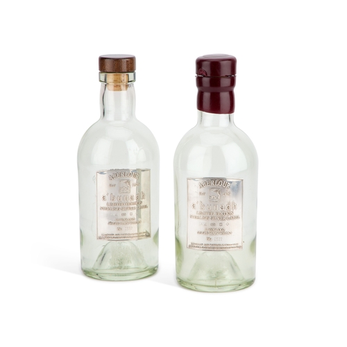 309 - A PAIR OF LIMITED EDITION SILVER-LABELLED ABERLOUR A'BUNADH MALT WHISKY BOTTLES by Artform Jewellery... 