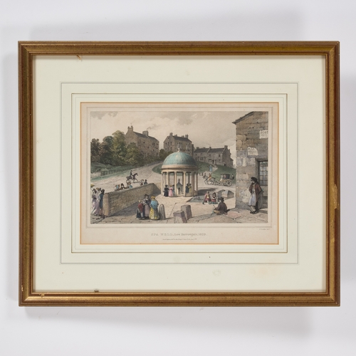 377 - EARLY 19TH CENTURY AND LATER THREE VIEWS OF YORKSHIRE, RIPON, FOUNTAINS ABBEY AND HARROGATE Prints, ... 