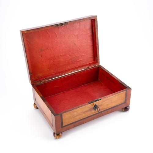 427 - A 19TH CENTURY SPECIMEN WOOD JEWELLERY BOX 30cm wide