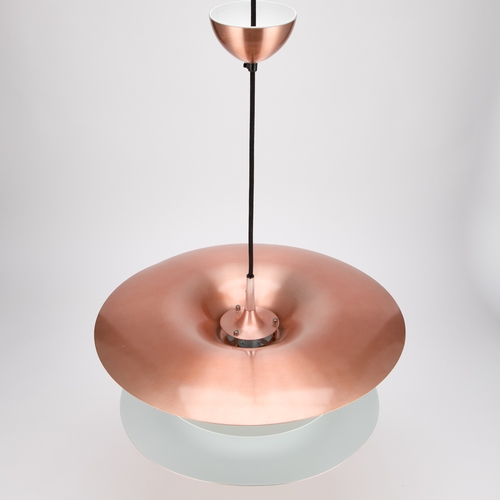 622 - A BELID DIABLO COPPER PENDANT LIGHT of circular form. 50.5cm diameter