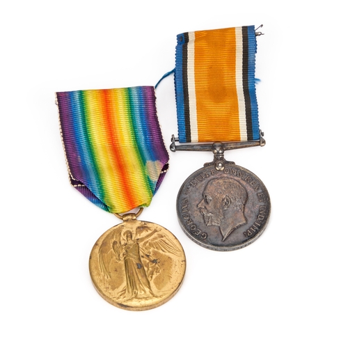 41 - A FIRST WORLD WAR MEDAL PAIR comprising a War Medal and Victory Medal, awarded to 102723 Pte. H. Gre... 