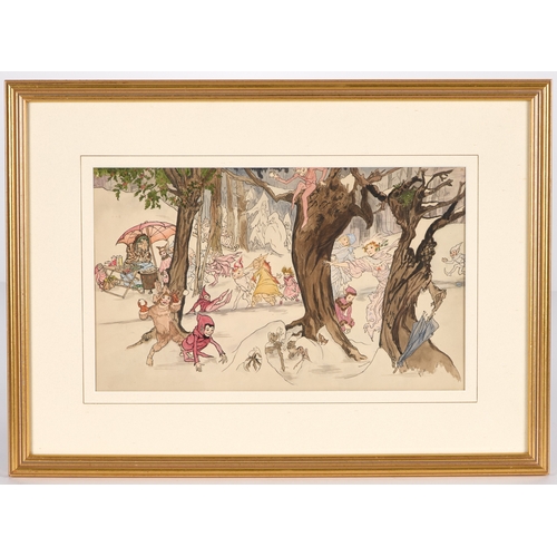 AFTER ARTHUR RACKHAM (1867-1939) WINTER FROLIC Ink and watercolour ...