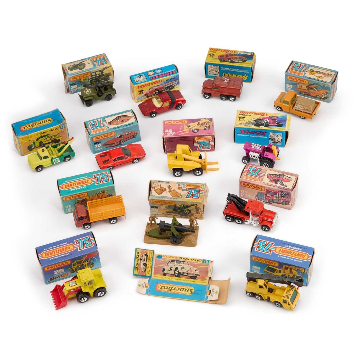 A COLLECTION OF THIRTEEN MATCHBOX SUPERFAST MODEL VEHICLES boxed. (13)